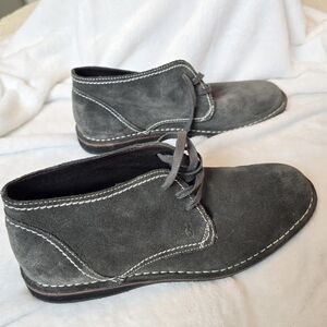 John Varvatos Star Gray Suede Lace Up Hipster Chukka Boots Size 10.5